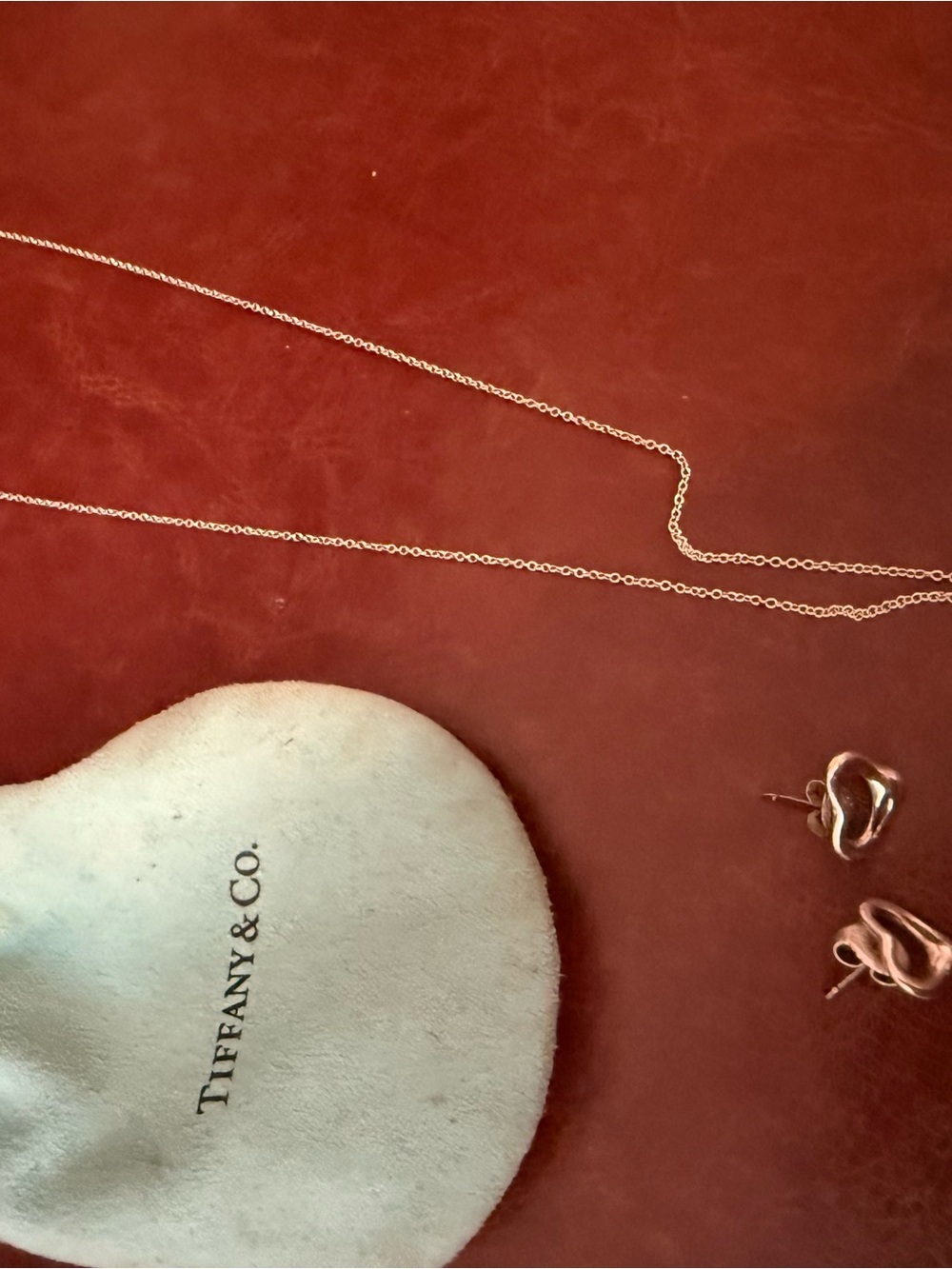 Tiffany & Co. Elsa Peretti Open Heart Pendant Necklace and Matching Studs